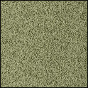 A close-up view of a textured, olive green surface that appears rough and slightly uneven, resembling stucco or a similar material used for walls or ceilings.