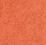 Bright orange, finely textured powder spread evenly, resembling sand or a pigment used for coloring or art supplies. The surface appears slightly uneven with small clumps and a matte finish.