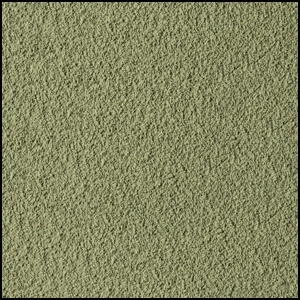 A close-up view of a textured, olive green surface that appears rough and slightly uneven, resembling stucco or a similar material used for walls or ceilings.