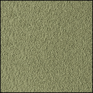 A close-up view of a textured, olive green surface that appears rough and slightly uneven, resembling stucco or a similar material used for walls or ceilings.