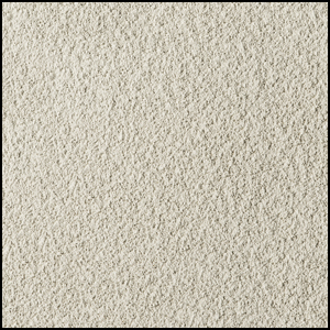 A close-up view of a textured, light beige carpet with a soft and slightly rough surface. The image shows a uniform, dense pattern of fibers.